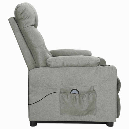 vidaXL Fauteuil releveur gris clair tissu