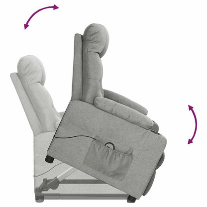 vidaXL Fauteuil releveur gris clair tissu