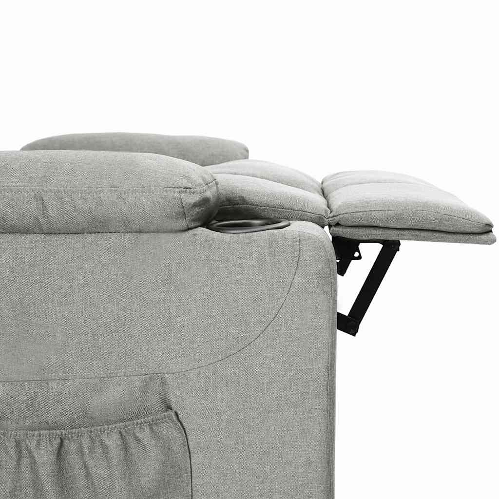 vidaXL Fauteuil releveur gris clair tissu