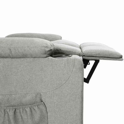 vidaXL Fauteuil releveur gris clair tissu