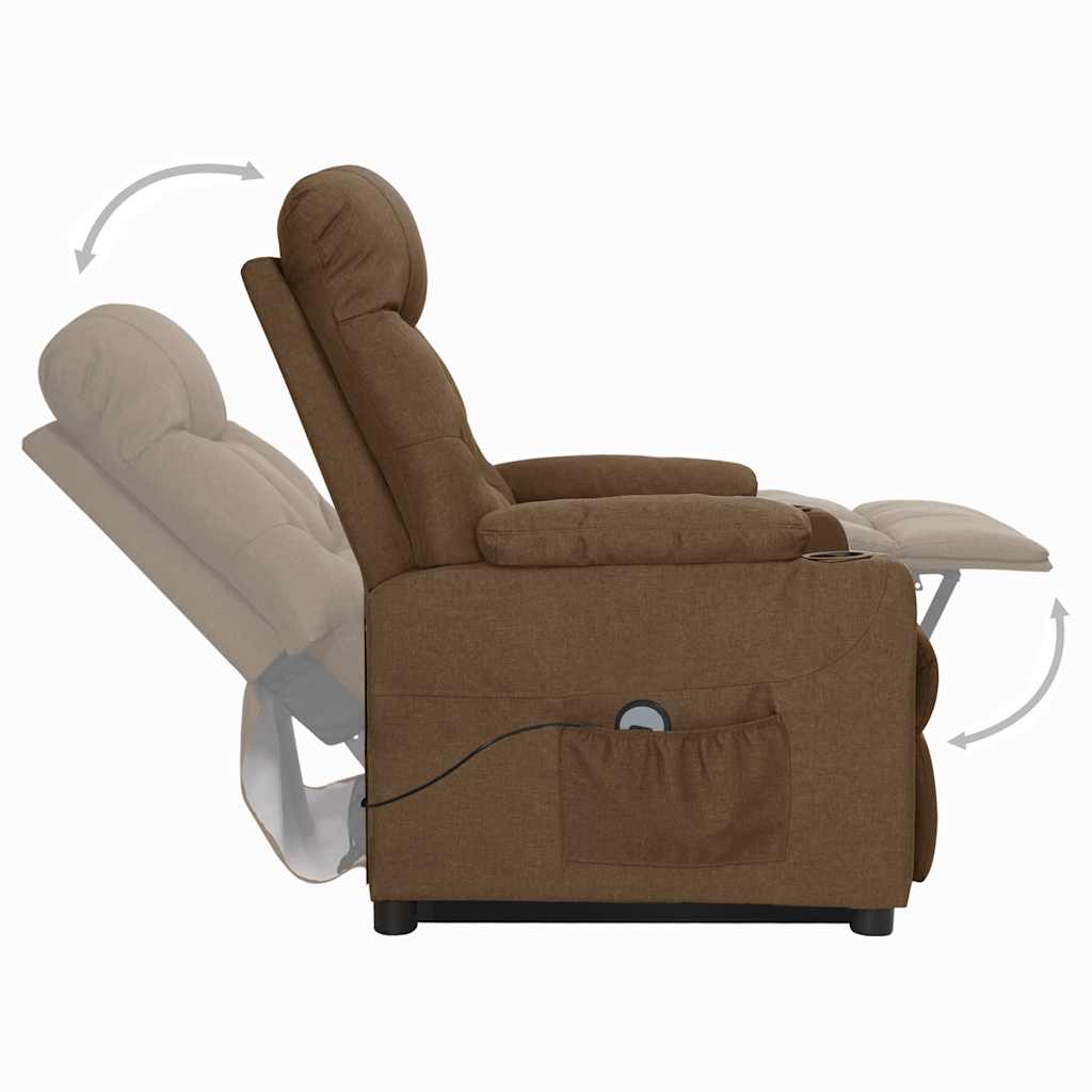 vidaXL Aufstehsessel Braun Stoff