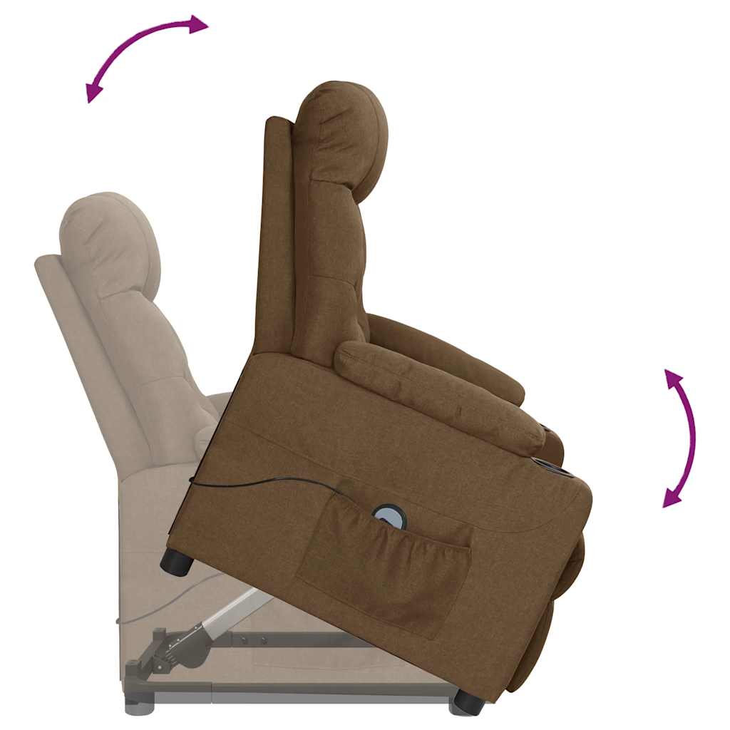 vidaXL Aufstehsessel Braun Stoff