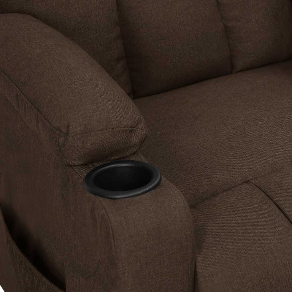 vidaXL Aufstehsessel Dunkelbraun Stoff