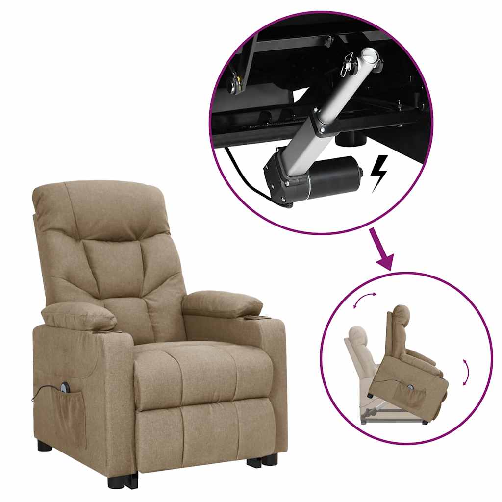 vidaXL Aufstehsessel Taupe Stoff