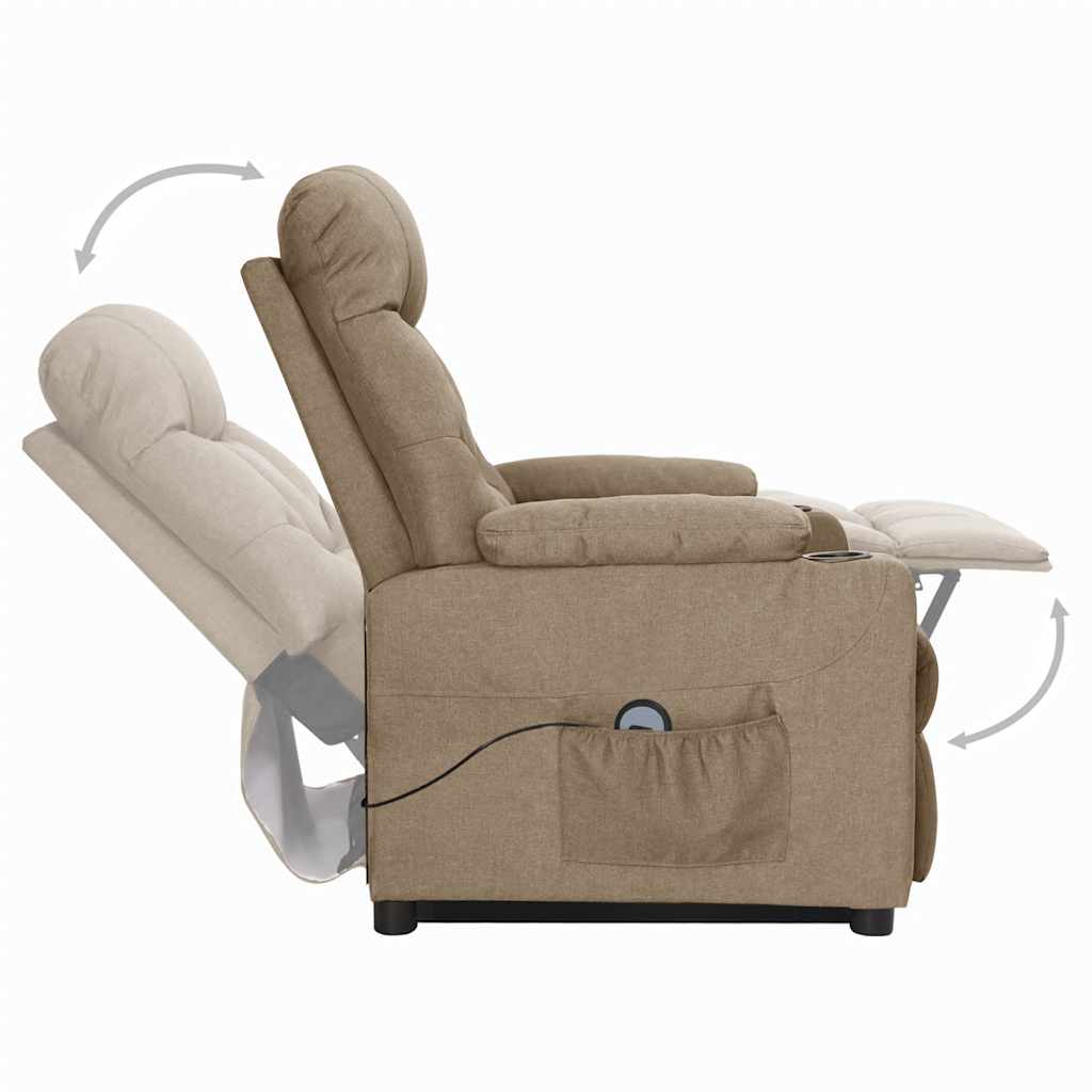 vidaXL Aufstehsessel Taupe Stoff