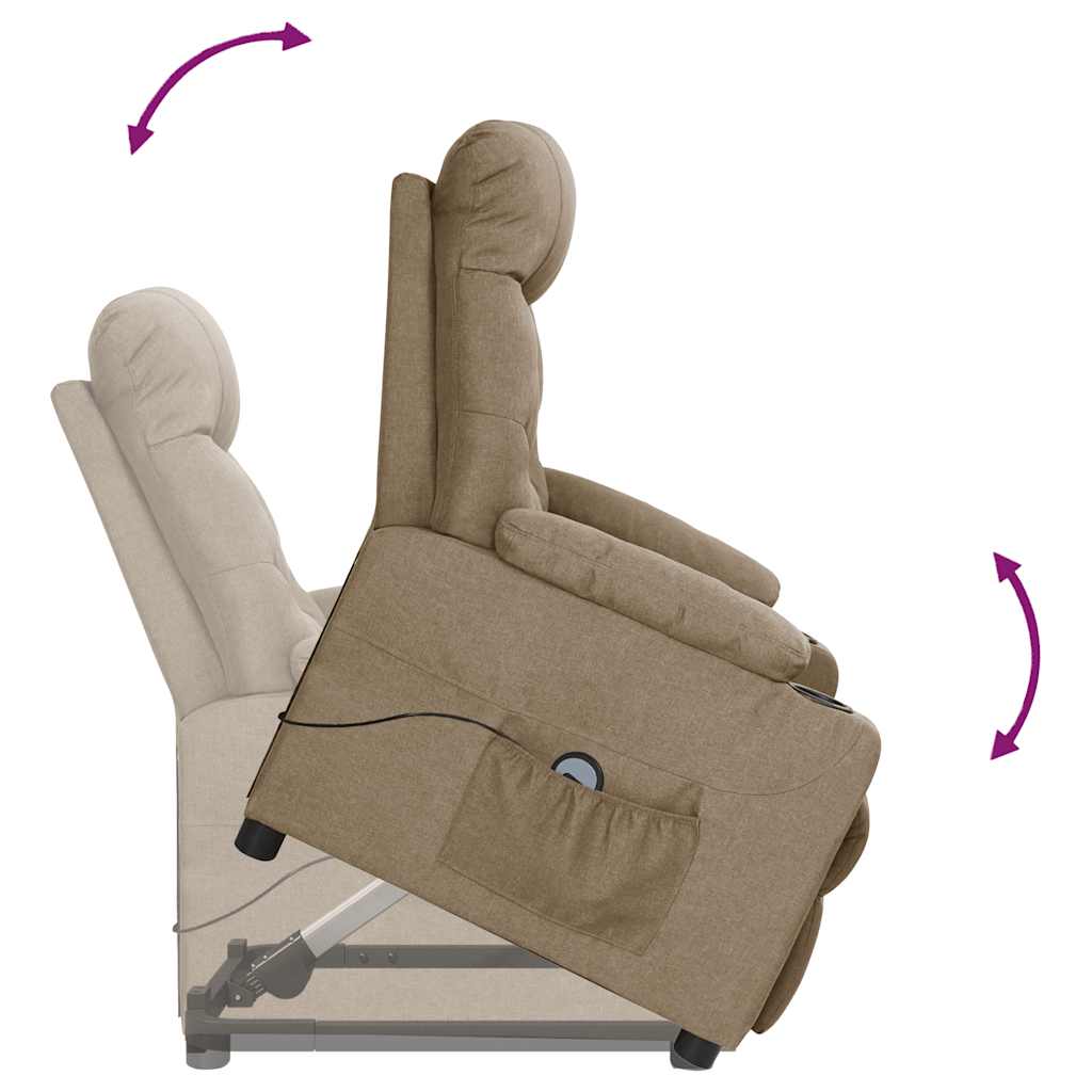 vidaXL Aufstehsessel Taupe Stoff