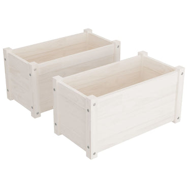 vidaXL Jardinières 2 pcs Blanc 60x31x31 cm Bois de pin massif