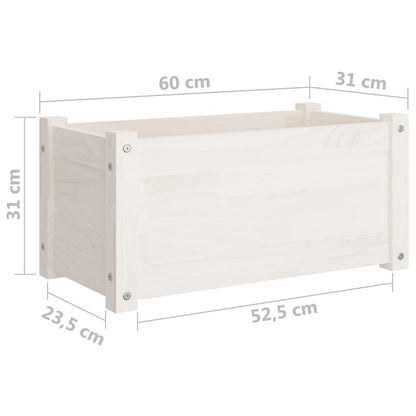 vidaXL Jardinières 2 pcs Blanc 60x31x31 cm Bois de pin massif