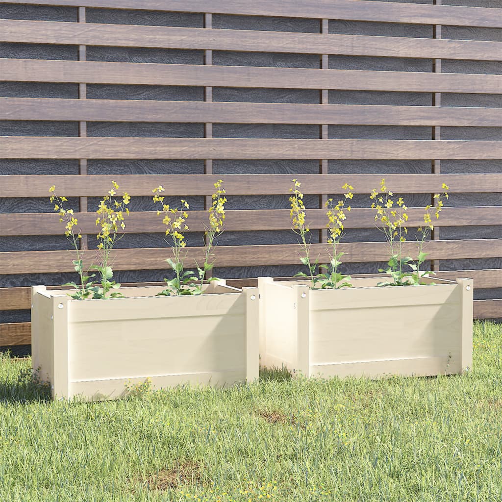vidaXL Jardinières 2 pcs Blanc 60x31x31 cm Bois de pin massif