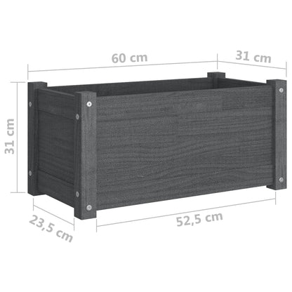 vidaXL Jardinière Gris 60x31x31 cm Bois de pin massif