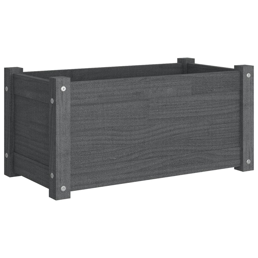 vidaXL Jardinières 2 pcs Gris 60x31x31 cm Bois de pin massif