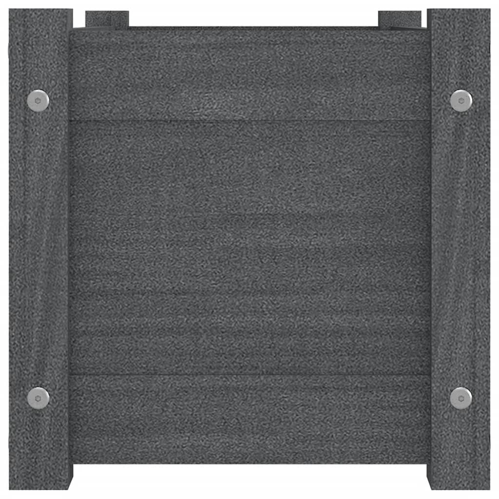 vidaXL Jardinières 2 pcs Gris 60x31x31 cm Bois de pin massif