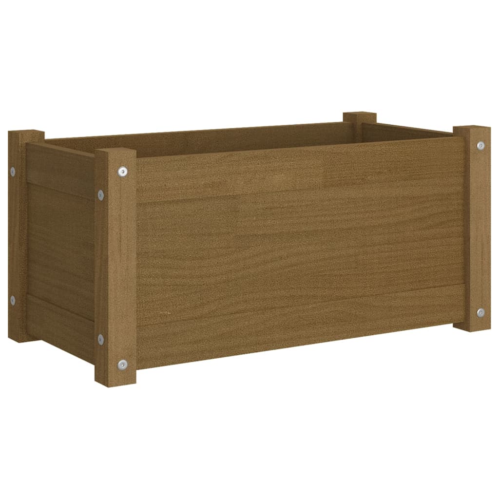 vidaXL Jardinière Bois de Pin Massif Marron Miel 60x31x31 cm