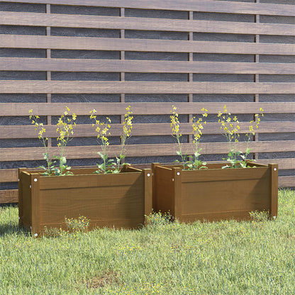 vidaXL Jardinières 2 pcs Marron miel 60x31x31 cm Bois de pin massif