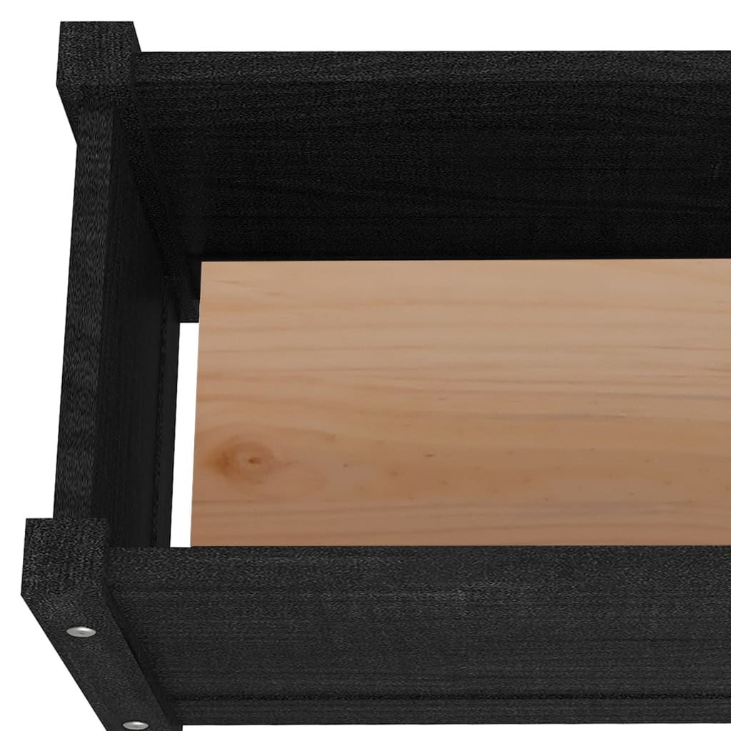 vidaXL Jardinière noire 60x31x31 cm Pin massif
