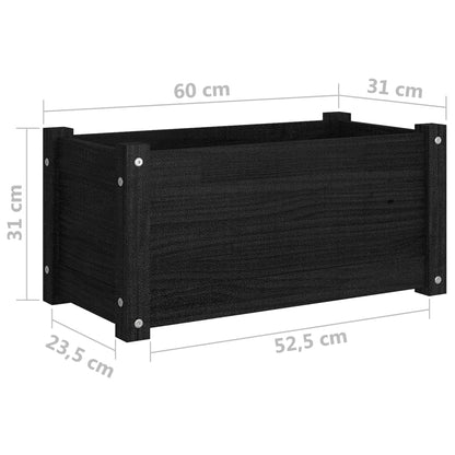 vidaXL Jardinière noire 60x31x31 cm Pin massif