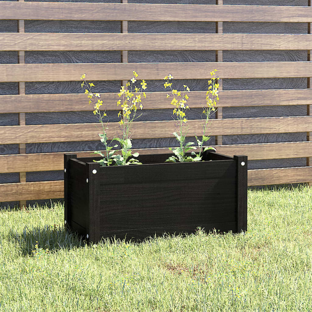 vidaXL Jardinière noire 60x31x31 cm Pin massif