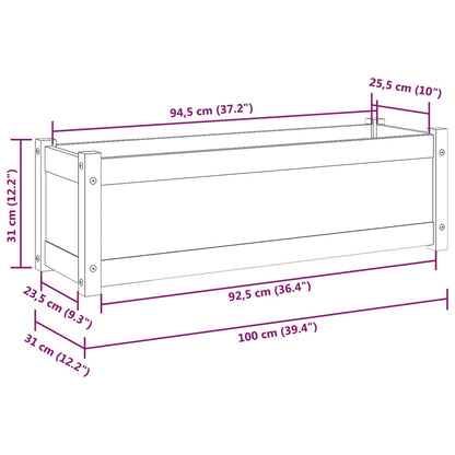 vidaXL Pflanzkübel 2 Stk. 100x31x31 cm Massivholz Kiefer