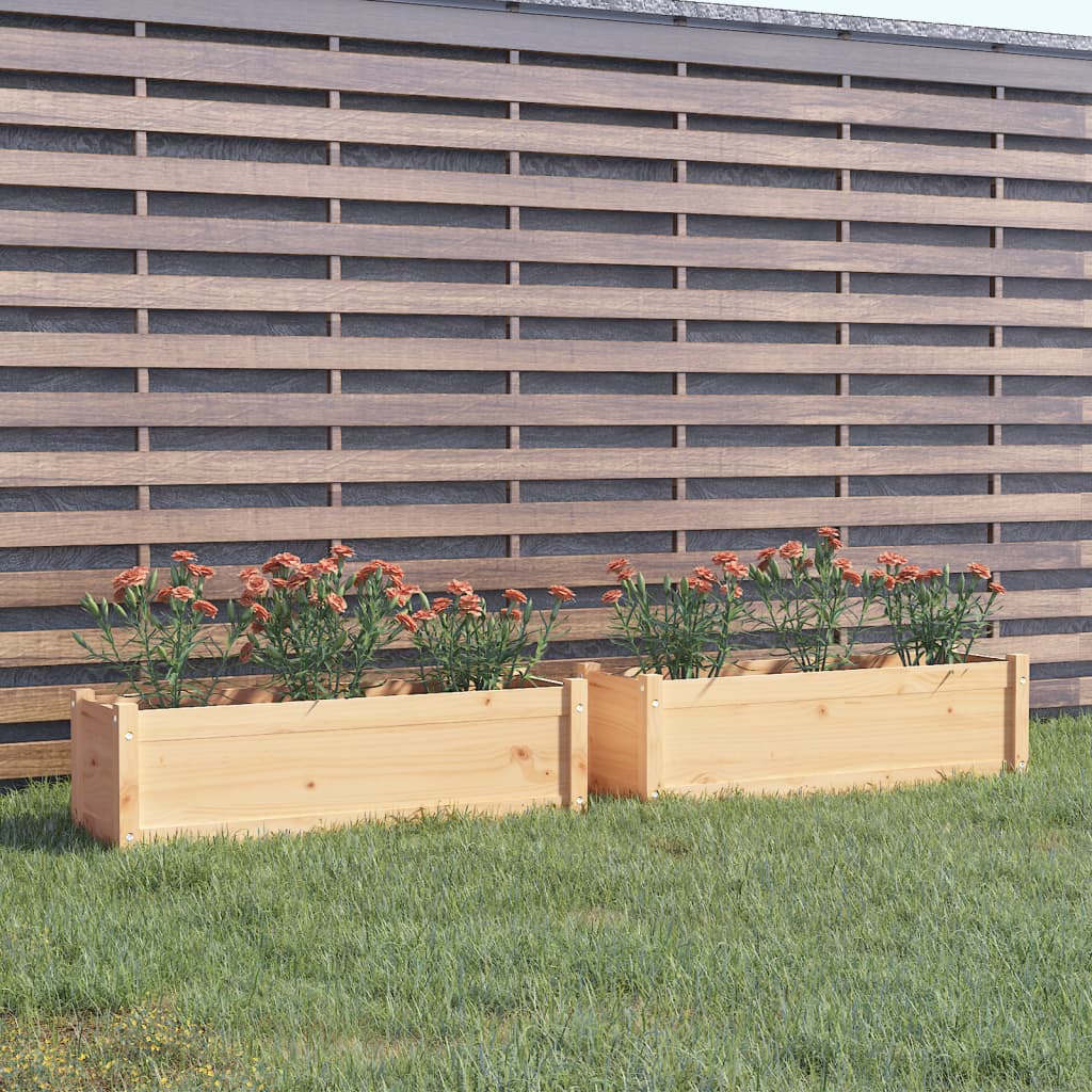 vidaXL Pflanzkübel 2 Stk. 100x31x31 cm Massivholz Kiefer