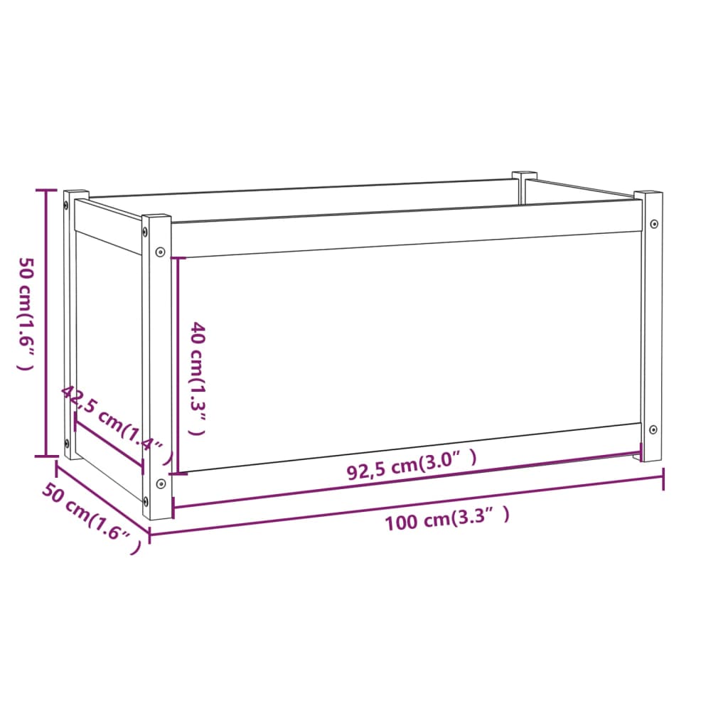 vidaXL Jardinière 100x50x50 cm Bois de pin massif