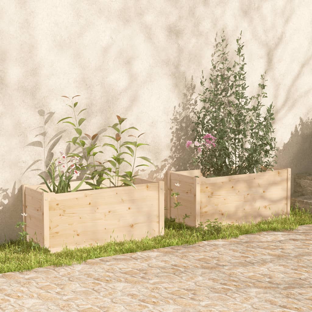 vidaXL Pflanzkübel 2 Stk. 100x50x50 cm Massivholz Kiefer