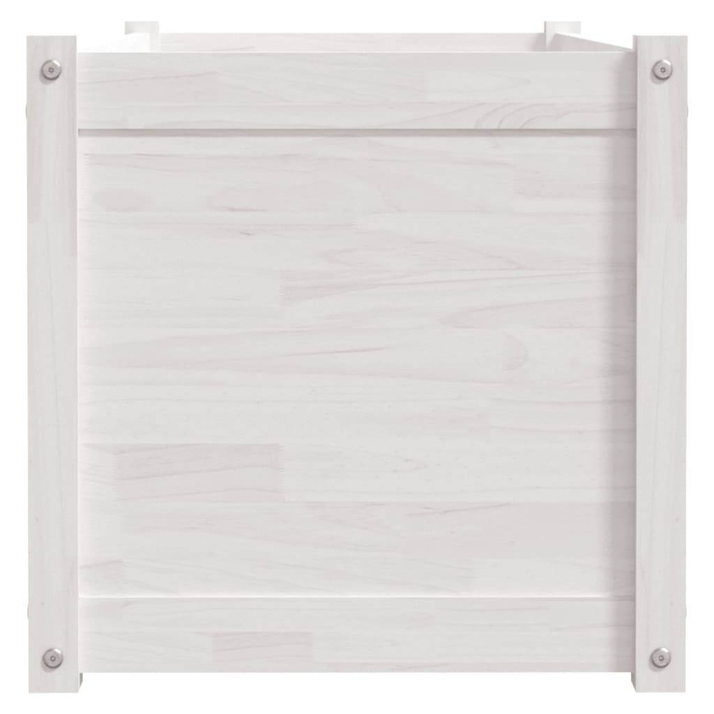 vidaXL Pflanzkübel Weiß 100x50x50 cm Massivholz Kiefer