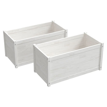 vidaXL Jardinières 2 pcs Blanc 100x50x50 cm Bois de pin massif