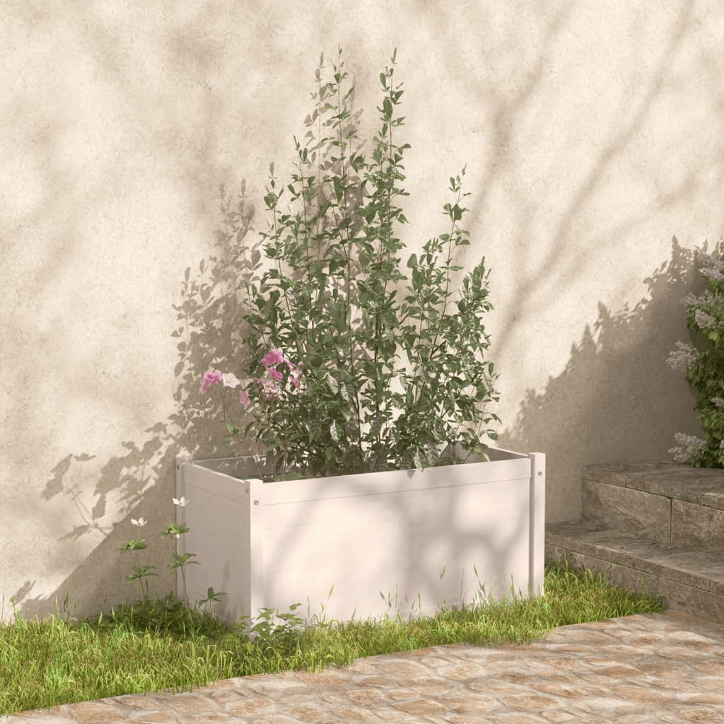 vidaXL Jardinières 2 pcs Blanc 100x50x50 cm Bois de pin massif