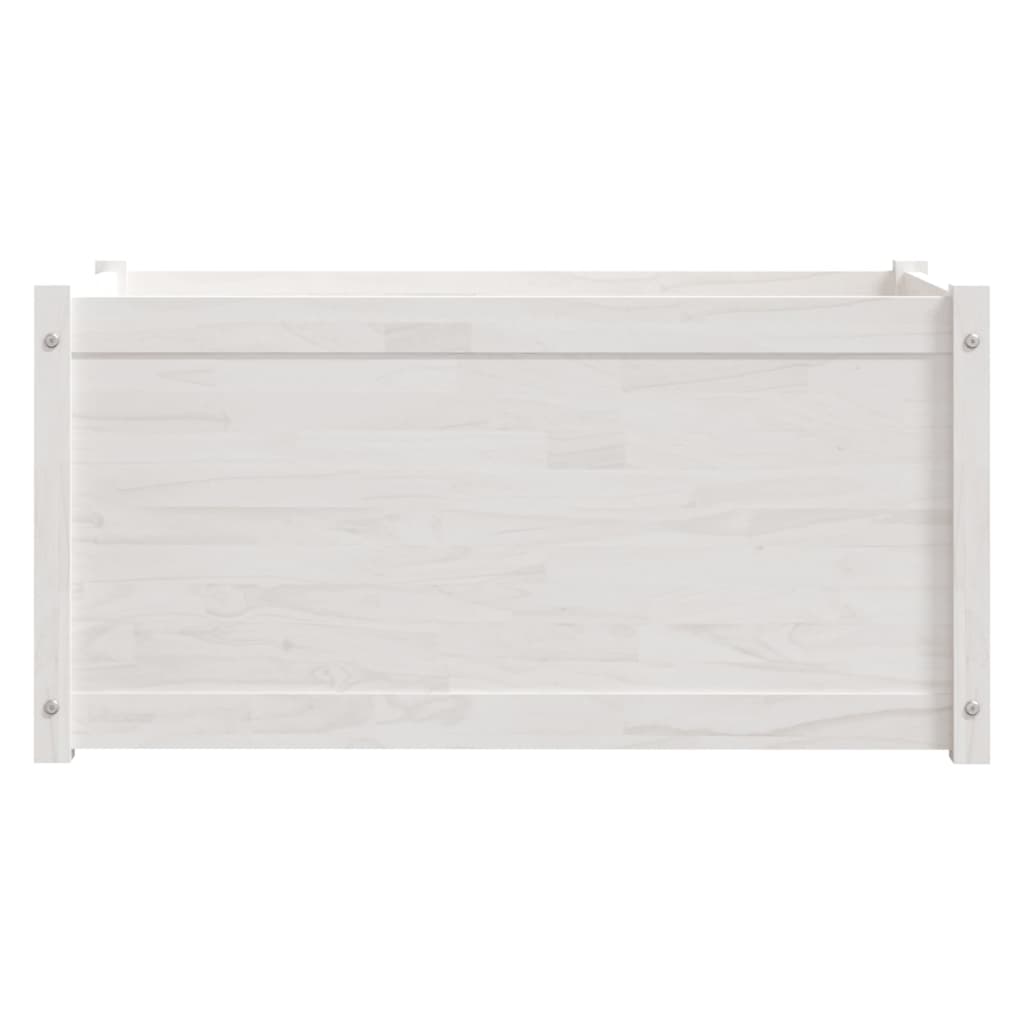 vidaXL Jardinières 2 pcs Blanc 100x50x50 cm Bois de pin massif