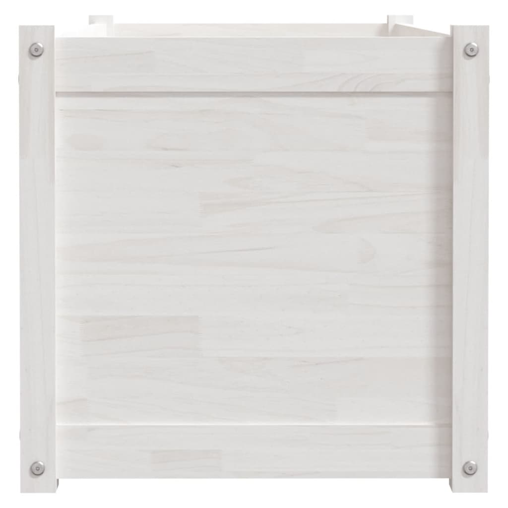 vidaXL Jardinières 2 pcs Blanc 100x50x50 cm Bois de pin massif