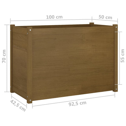 vidaXL Pflanzkübel Honigbraun 100x50x70 cm Massivholz Kiefer