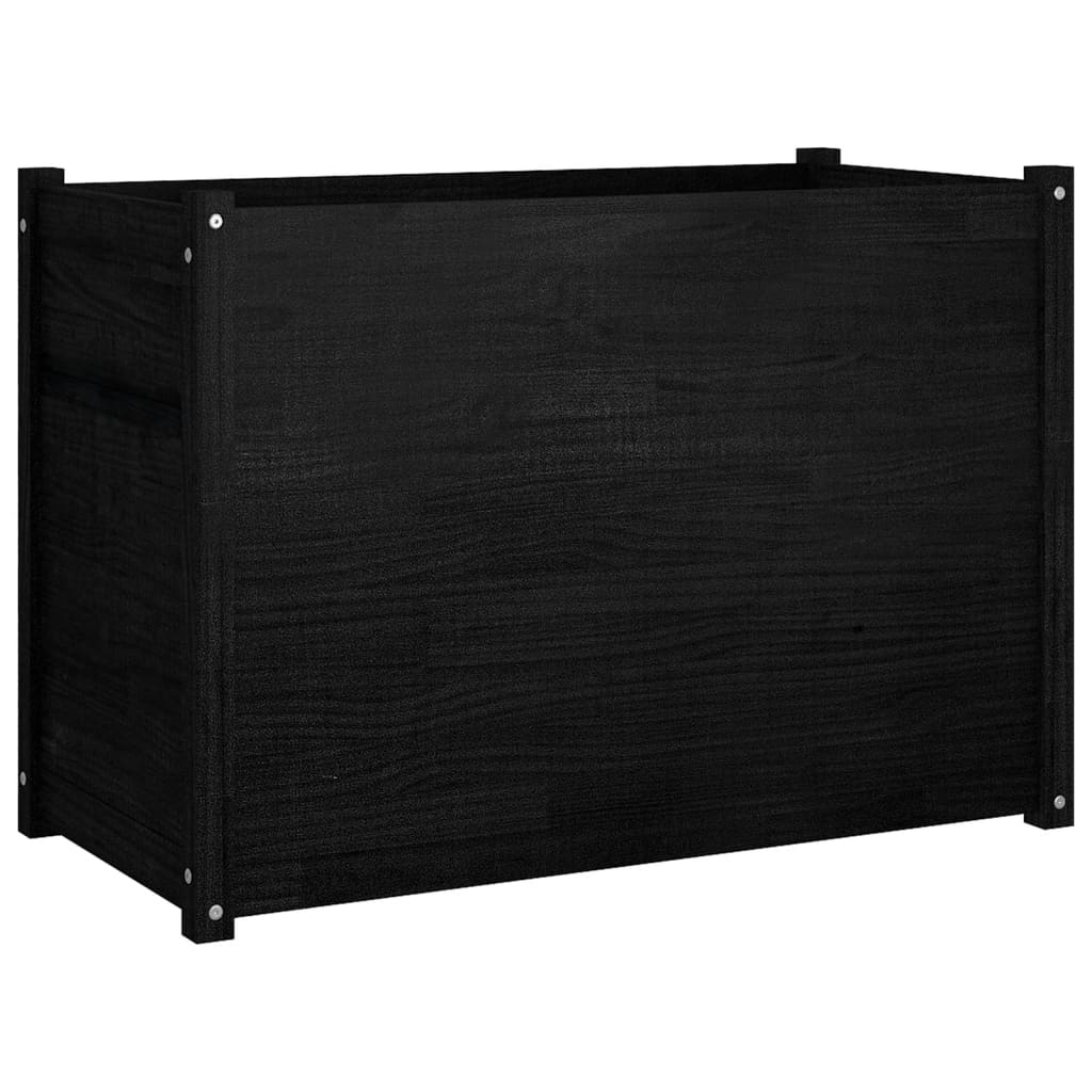 vidaXL Pflanzkübel Schwarz 100x50x70 cm Massivholz Kiefer