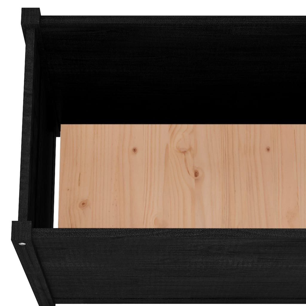 vidaXL Pflanzkübel Schwarz 100x50x70 cm Massivholz Kiefer