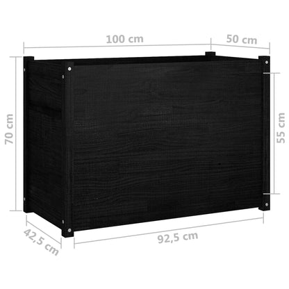 vidaXL Pflanzkübel Schwarz 100x50x70 cm Massivholz Kiefer