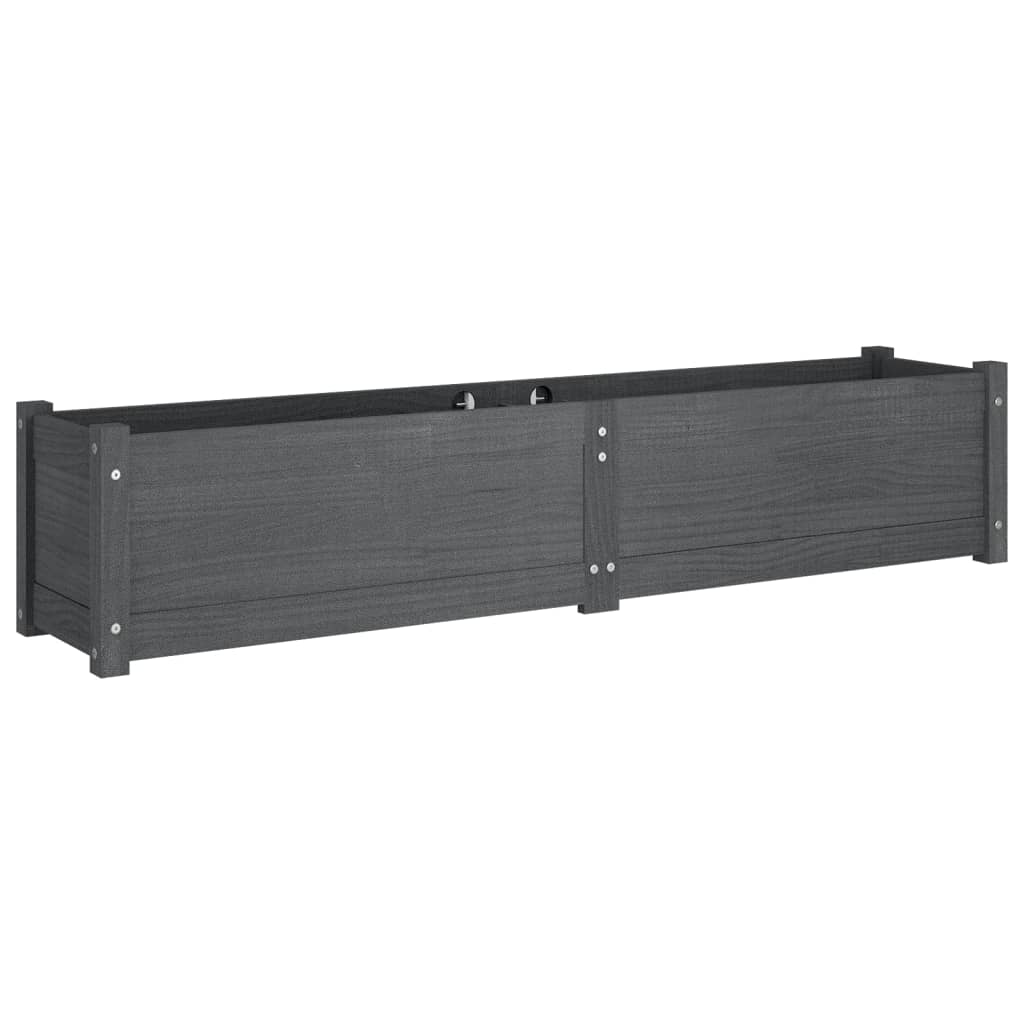vidaXL Garten-Hochbeet Grau 150x31x31 cm Massivholz Kiefer