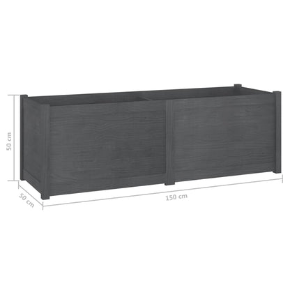 vidaXL Pflanzkübel Grau 150x50x50 cm Massivholz Kiefer