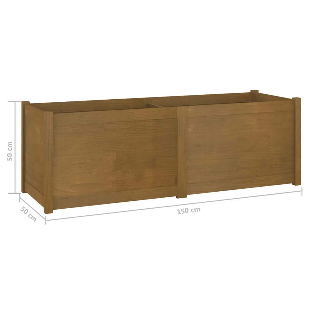 vidaXL Pflanzkübel Honigbraun 150x50x50 cm Massivholz Kiefer