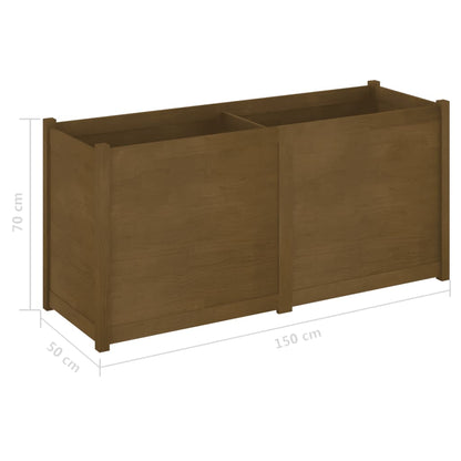 vidaXL Pflanzkübel Honigbraun 150x50x70 cm Massivholz Kiefer