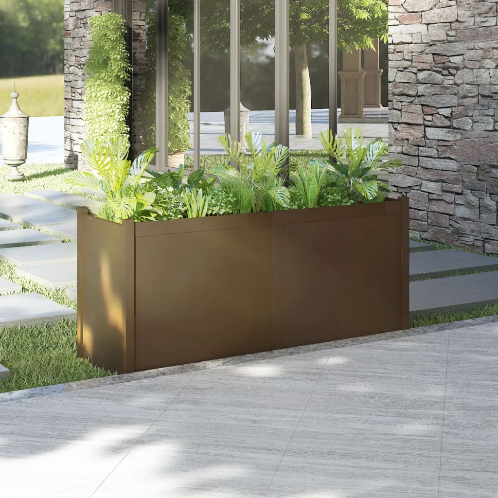 vidaXL Pflanzkübel Honigbraun 150x50x70 cm Massivholz Kiefer