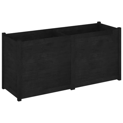 vidaXL Jardinière noire 150x50x70 cm Bois de pin massif