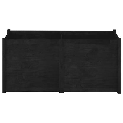 vidaXL Jardinière noire 150x50x70 cm Bois de pin massif