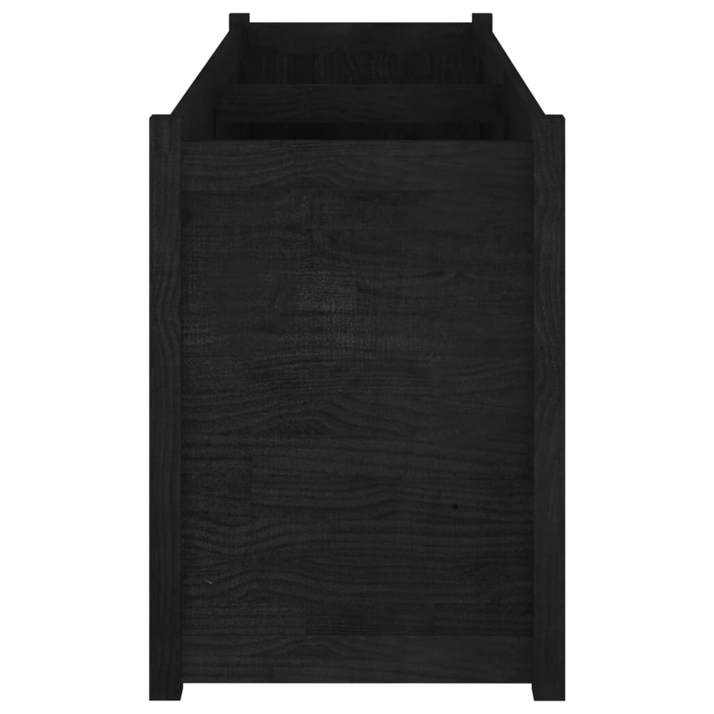 vidaXL Jardinière noire 150x50x70 cm Bois de pin massif