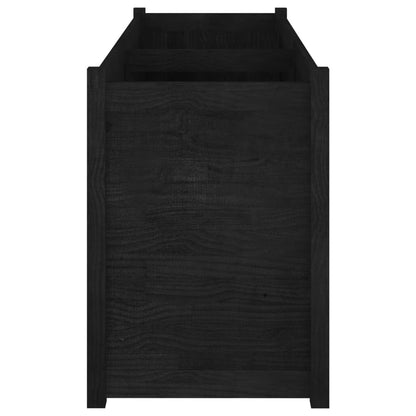 vidaXL Jardinière noire 150x50x70 cm Bois de pin massif