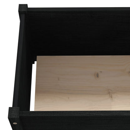vidaXL Jardinière noire 150x50x70 cm Bois de pin massif