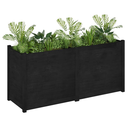 vidaXL Jardinière noire 150x50x70 cm Bois de pin massif