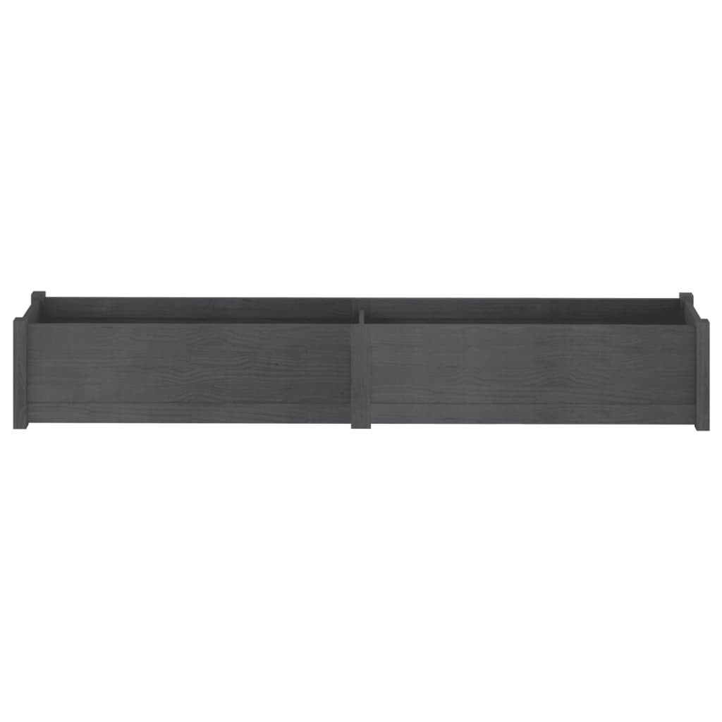 vidaXL Pflanzkübel 2 Stk. Grau 200x31x31 cm Massivholz Kiefer
