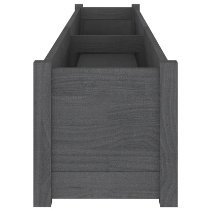 vidaXL Pflanzkübel 2 Stk. Grau 200x31x31 cm Massivholz Kiefer