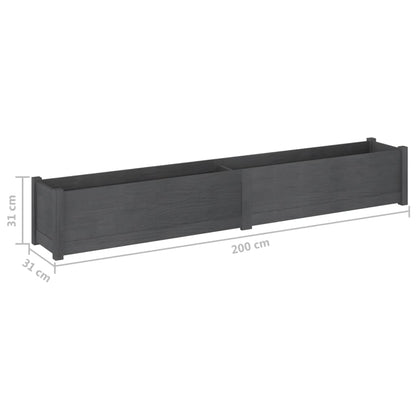 vidaXL Pflanzkübel 2 Stk. Grau 200x31x31 cm Massivholz Kiefer