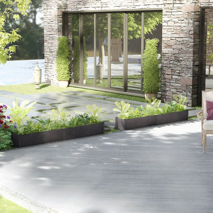 vidaXL Pflanzkübel 2 Stk. Grau 200x31x31 cm Massivholz Kiefer