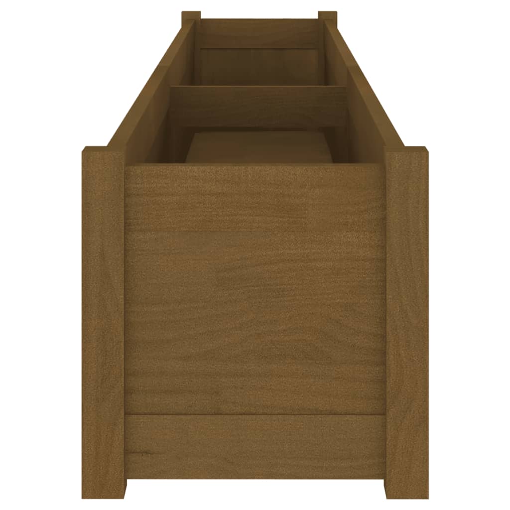 vidaXL Pflanzkübel Honigbraun 200x31x31 cm Massivholz Kiefer